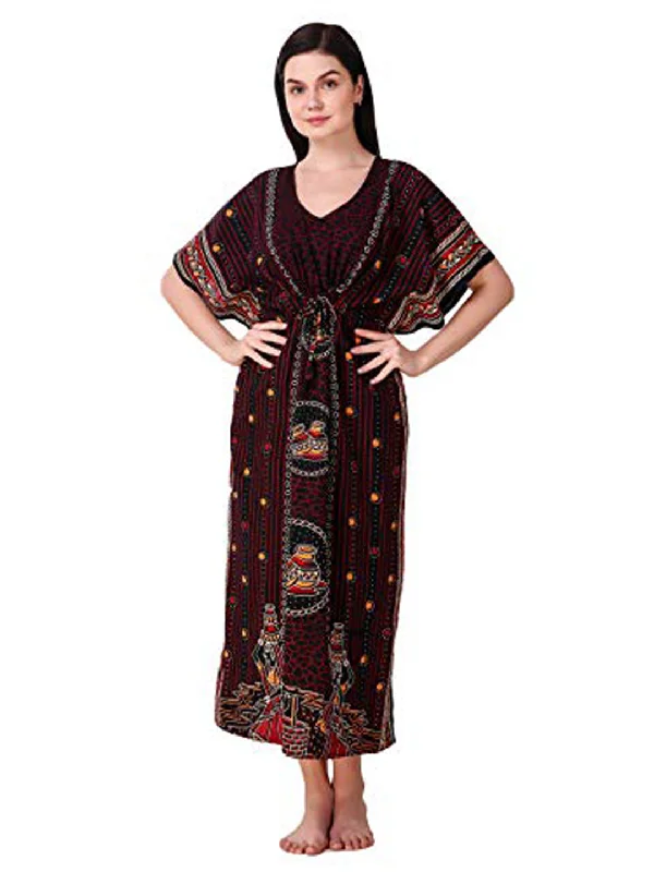 Women's pajama sets with push up pads shaping -Cotton Kaftan