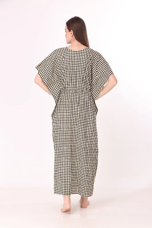 Women's pajama sets suited for petite women-Cotton Kaftan