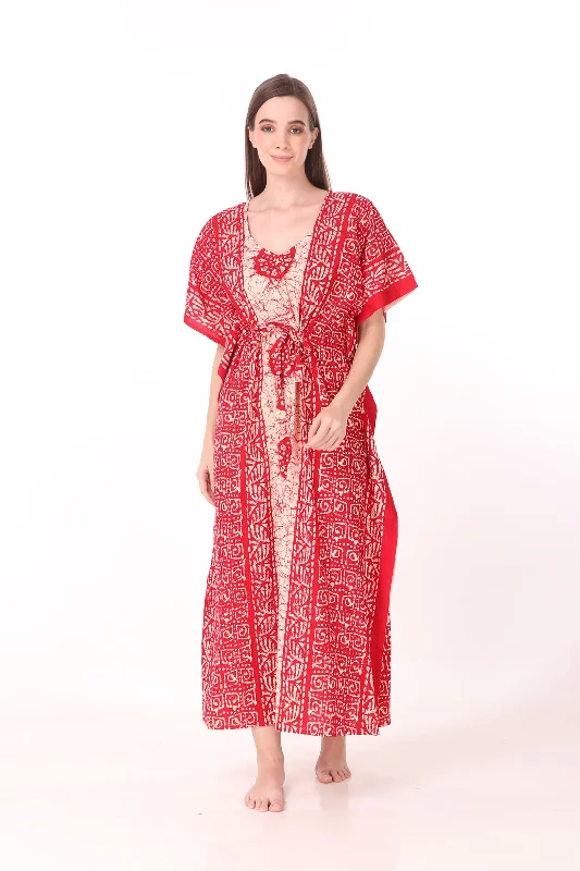 Women's pajama sets that are adjustable custom fit -Cotton Kaftan