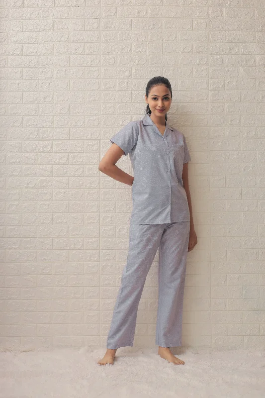 Women's pajama sets that are must have trending -Lovers in Grey Couple PJ Set-Male-Female Women's pajama sets that are must have trending -Lovers in Grey Couple PJ Set-Male-Female