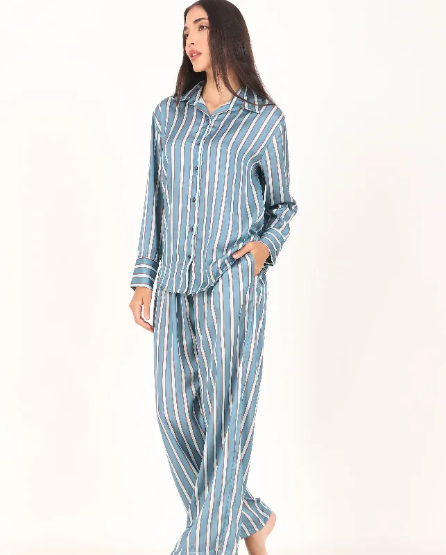 Womens petite pajama sets for small frames -Classic Fit, Satin PJ Set