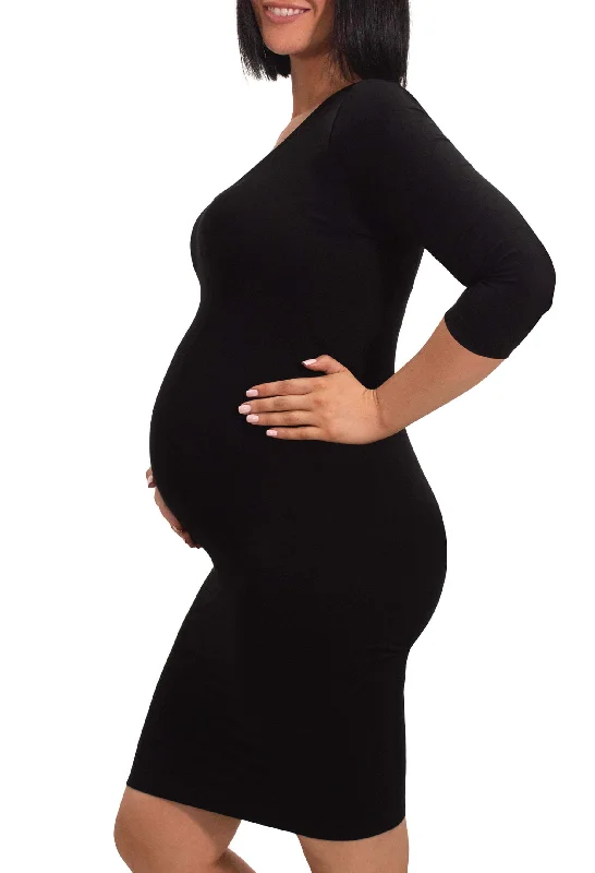 Padding corset for enhanced shape -Maternity Bamboo 3/4 Sleeve Dress