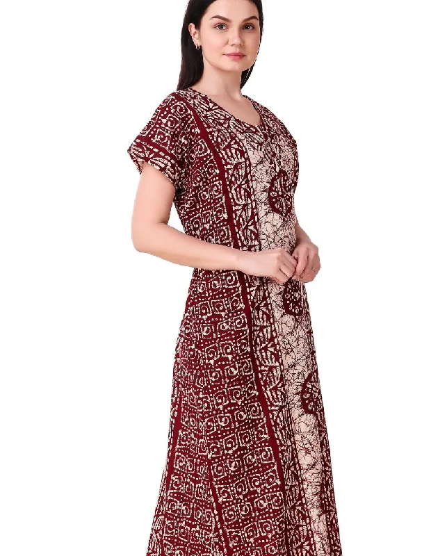 Women's pajama sets for hot weather cooling -Cotton Printed Nighty