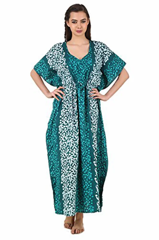 Women's pajama sets with natural materials eco friendly -Cotton Kaftan Nighty