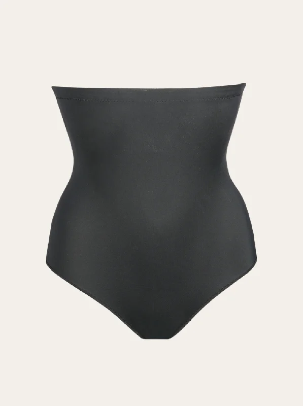 Durable double stitched corset for longevity -Perle High-Waist Briefs - Black