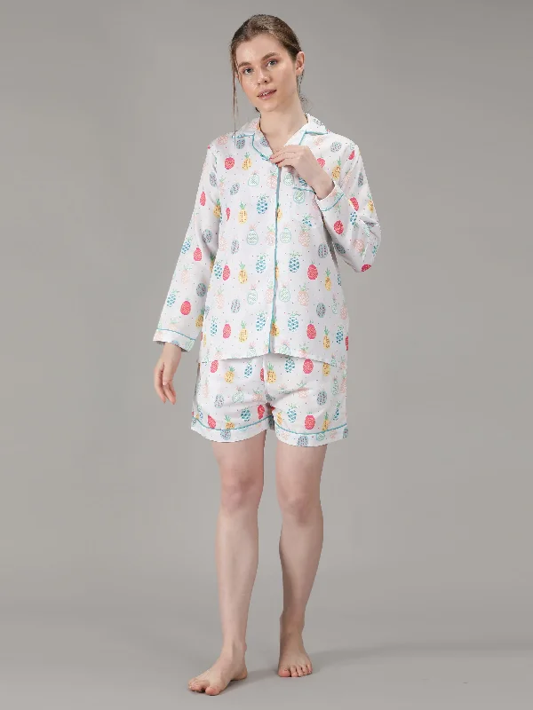 Women's pajama sets for a complete look coordinated -Pineapple Punch Shorts Set