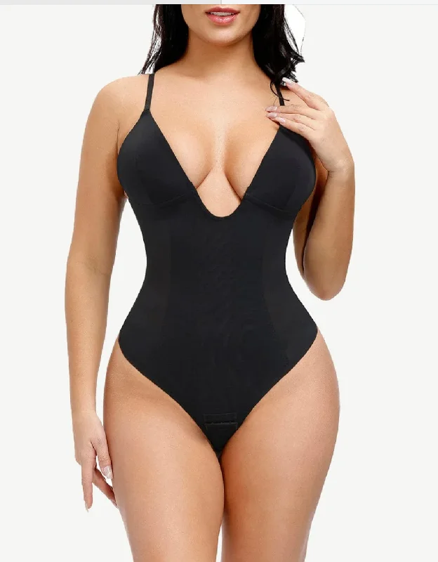 Corset top for casual outfits -Plunge thong shaper