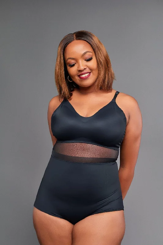 Womens corset how to clean -Curve Control Sheer Bodysuit
