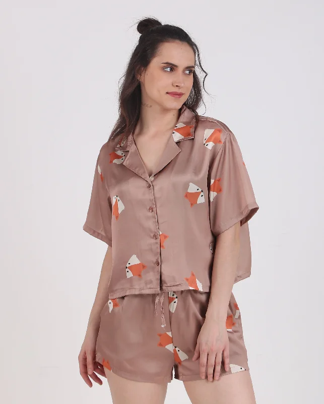 Will my womens Pajama Sets shrink after washing? -Satin Brown-Fox Short Set