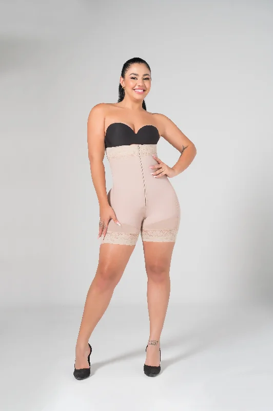 Womens corset overbust plus size -Shapewear Shorts with Abdominal Closure/ Beige