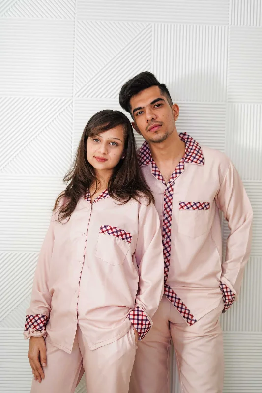Women's pajama sets for athletic women workout -Smart Checkered PJ Set - Male