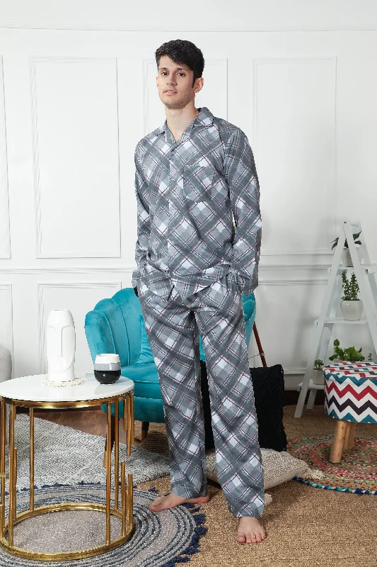 Women's pajama sets to add personality to your night time wardrobe-The Checks Fam Couple PJ Set- Male Women's pajama sets to add personality to your night time wardrobe-The Checks Fam Couple PJ Set- Male