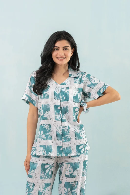 Womens satin pajama sets for special occasions -The Modern Art PJ Set