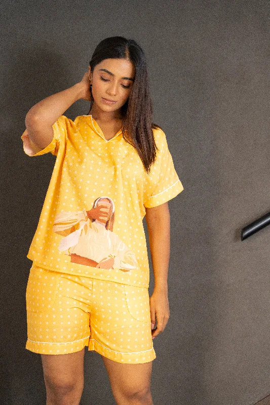 Women's pajama sets with high quality durable -The Sunshine Girl Shorts Set