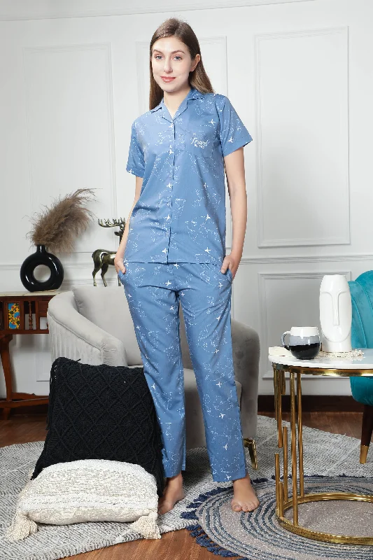Womens luxury pajama sets designer brand -The Travellers Couple PJ Set-Female