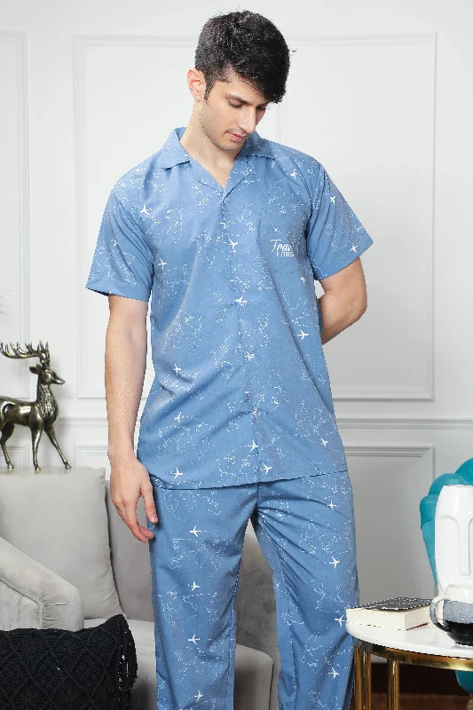 Womens Christmas pajama sets for holiday cheer -The Travellers Couple PJ Set- Male