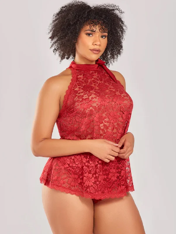 Short skirts for women -iCollection Hera Lace Babydoll