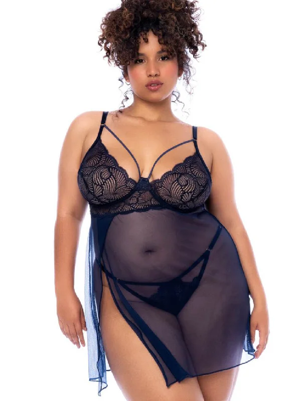 White sexy dress for women bridal -Mapale Sheer Babydoll
